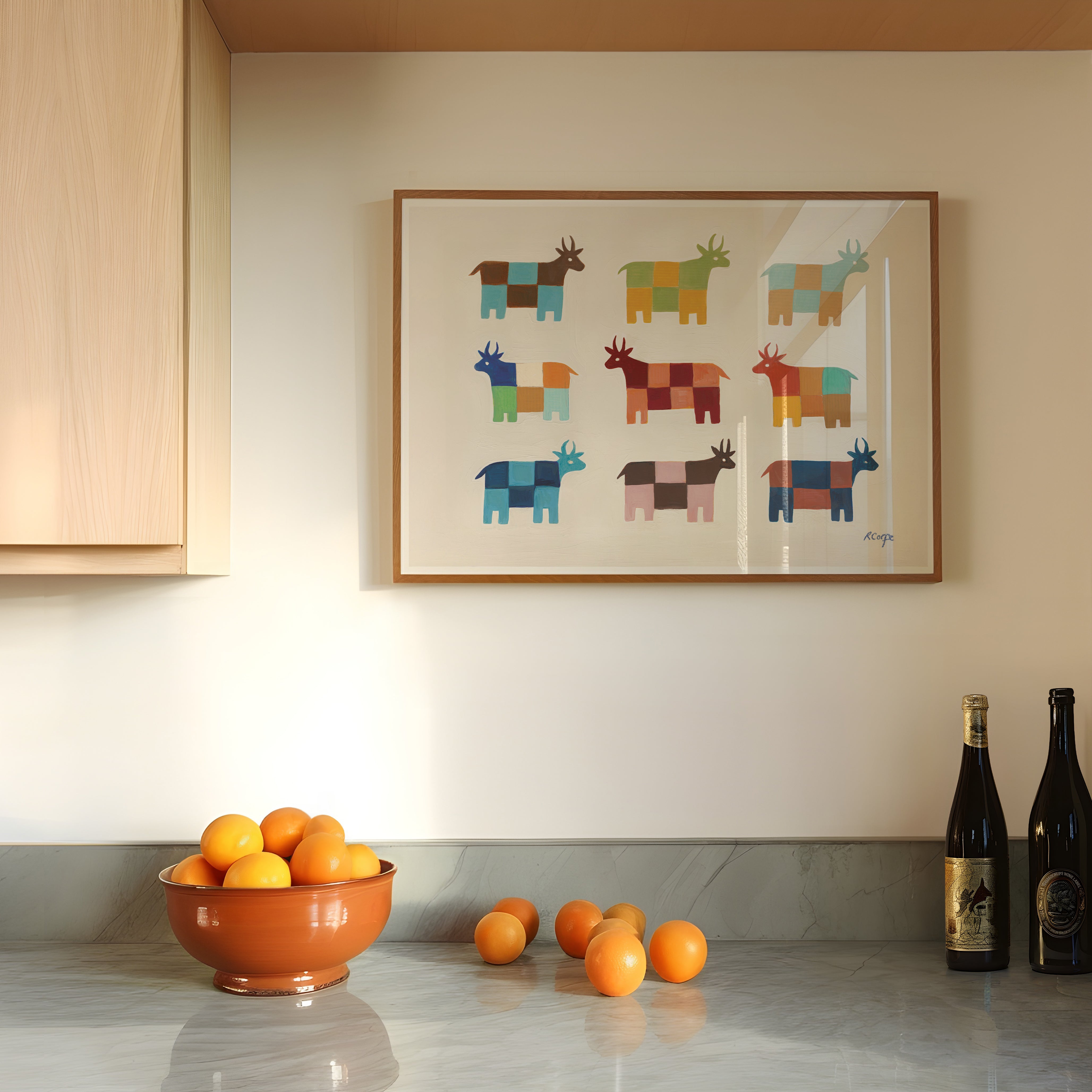 Moo Patchwork Cow Art Print