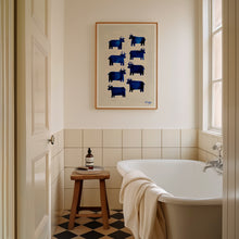 Load image into Gallery viewer, Blue Cows Art Print