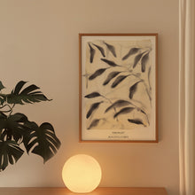 Load image into Gallery viewer, End of Line: A3 - 'Amongst' Beige Yellow & Charcoal Grey Leaf Print
