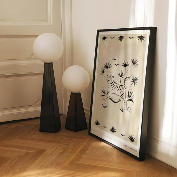 'Tiger 02' Grey Art Print