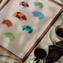 Load image into Gallery viewer, Oink Patchwork Pigs Art Print