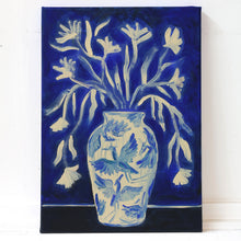 Load image into Gallery viewer, Blue Heron Vase - Original Canvas Painting