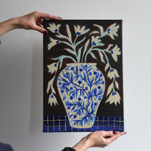 Load image into Gallery viewer, Blue Pomegranate Vase - Original Canvas Painting