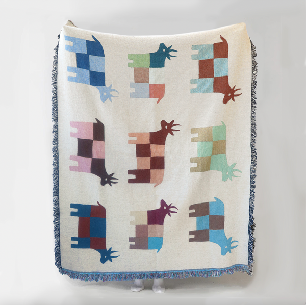 'Moo' Cows Recycled Cotton Woven Throw