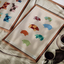 Load image into Gallery viewer, A4 - Colourful 'Oink' Pig Print