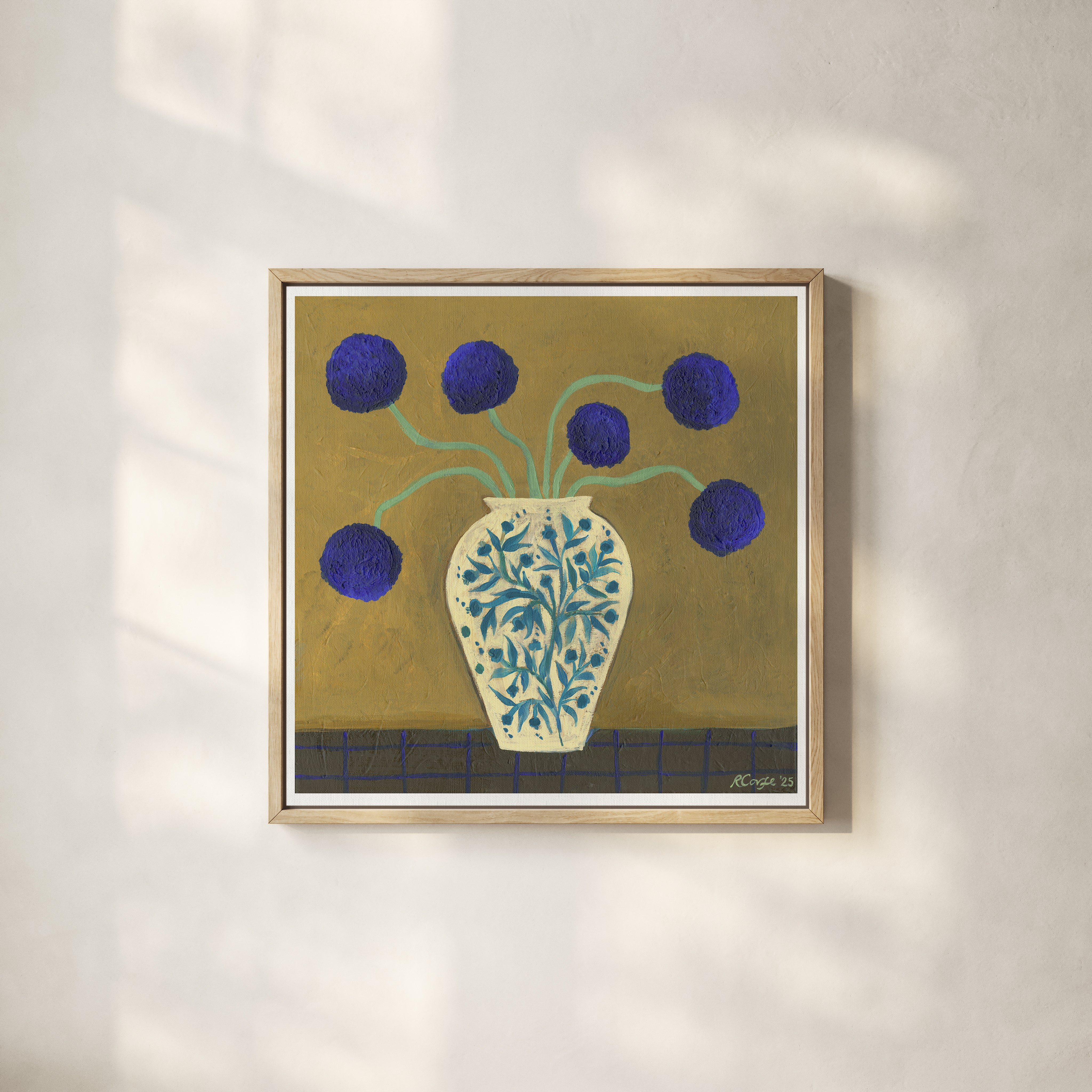 Blue Allium Vase Art Print