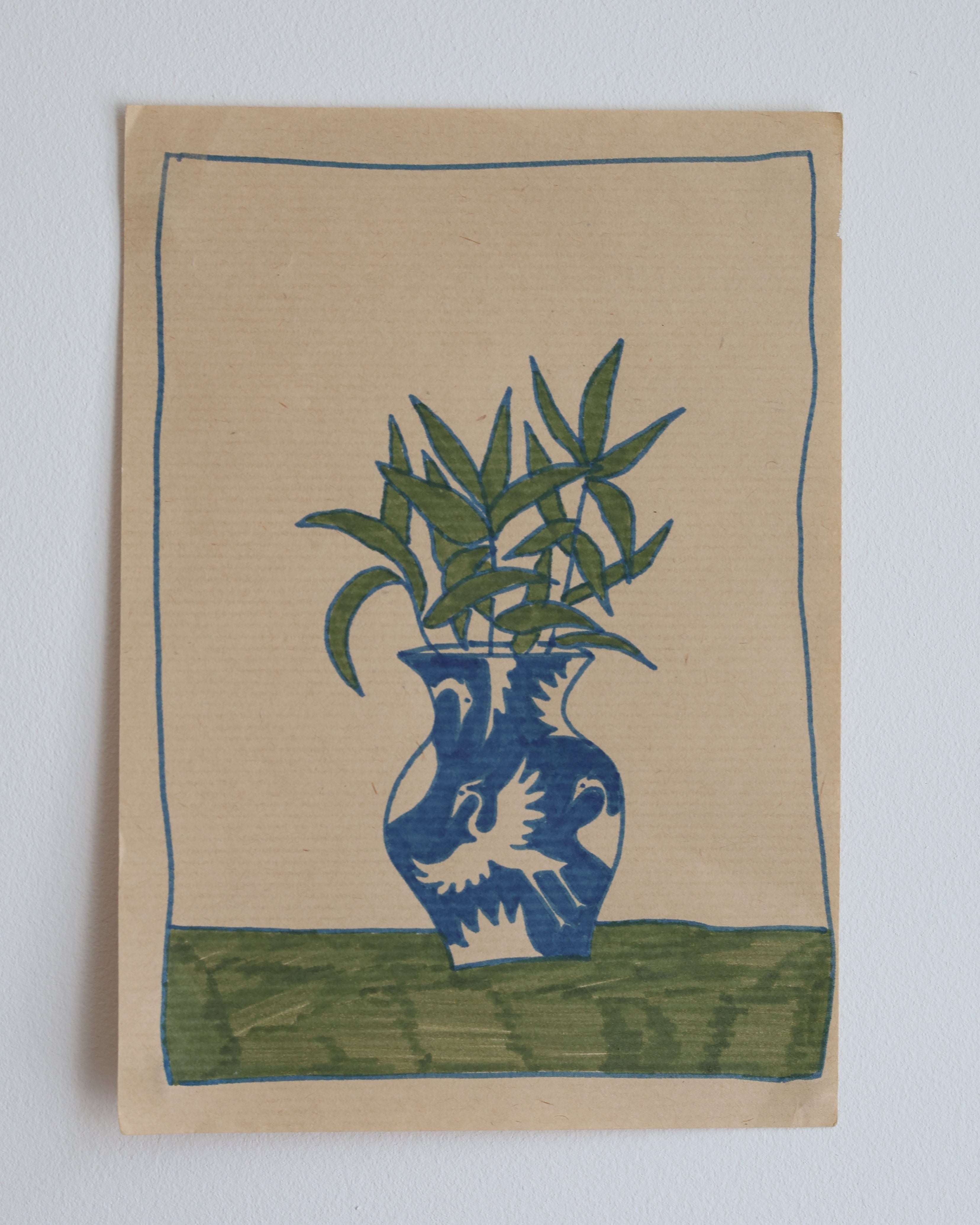 Blue Herons Vase