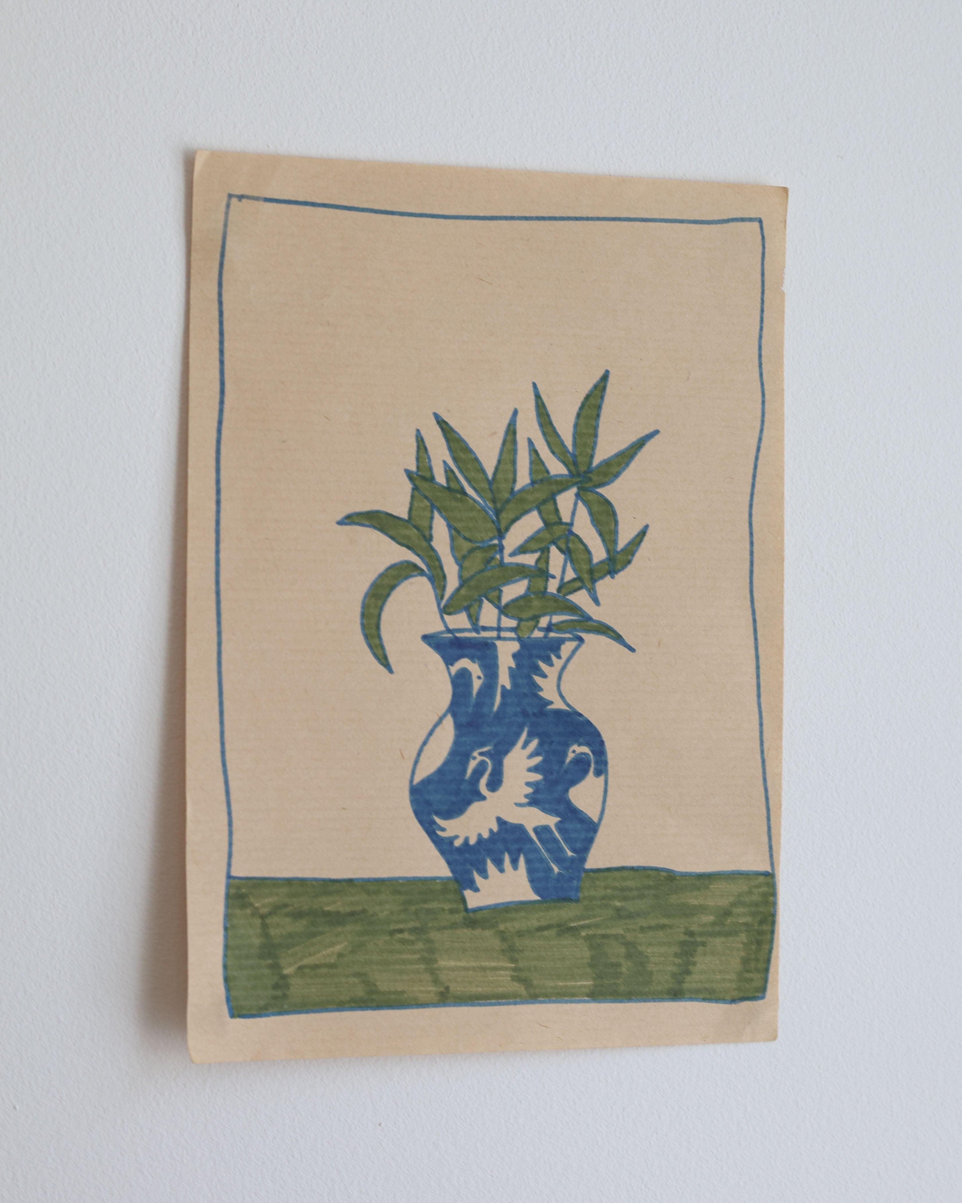 Blue Herons Vase