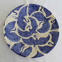 Load image into Gallery viewer, Hand Painted Xl Round Herons Round Platter - Deep Blue