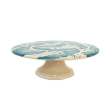 Load image into Gallery viewer, Seconds Sale: Herons Hand Painted Cake Plate Pedestal Stand - Teal