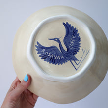 Load image into Gallery viewer, Hand Painted Herons Bowl - Deep Blue
