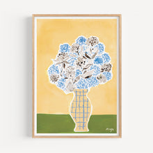 Load image into Gallery viewer, Hydrangea Vase Yellow Art Print