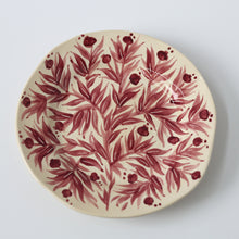 Load image into Gallery viewer, Hand Painted Pomegranate Plate - Maroon 01