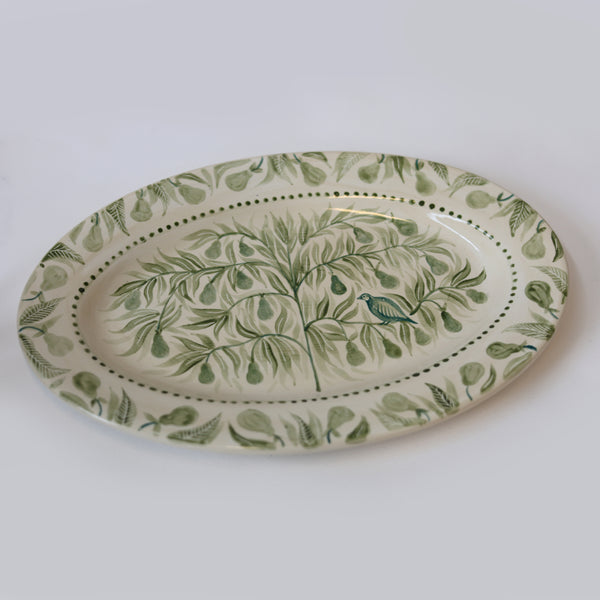 Partridge in a Pear Tree Hand Painted Platter 02
