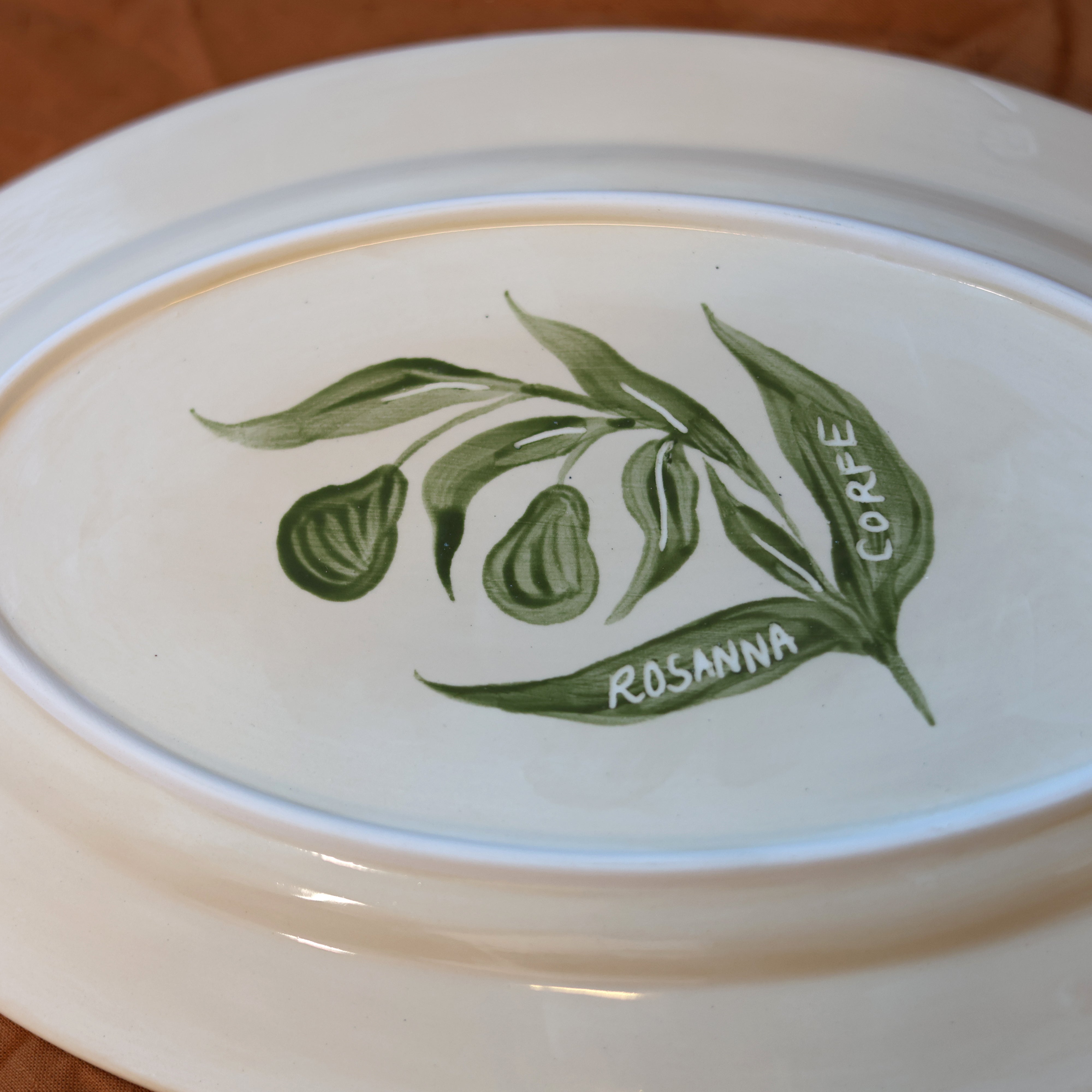 Partridge in a Pear Tree Sgrafitto Hand Painted Platter 02