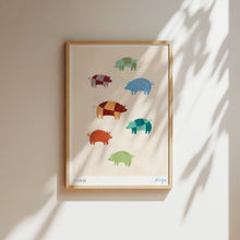Load image into Gallery viewer, A4 - Colourful 'Oink' Pig Print