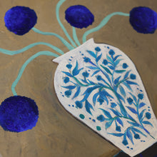Load image into Gallery viewer, Teal Pomegranate Vase - Original Canvas Painting