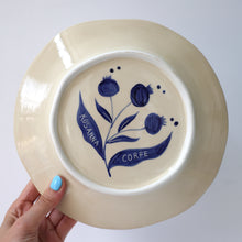 Load image into Gallery viewer, Hand Painted Pomegranate Plate - Deep Blue