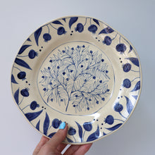 Load image into Gallery viewer, Hand Painted Pomegranate Plate - Deep Blue