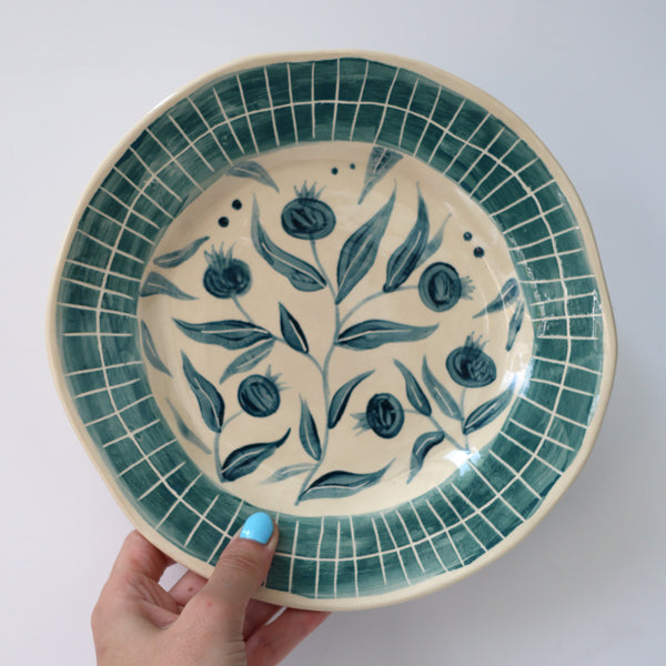 One of a Kind - Hand Painted Pomegranate Plate