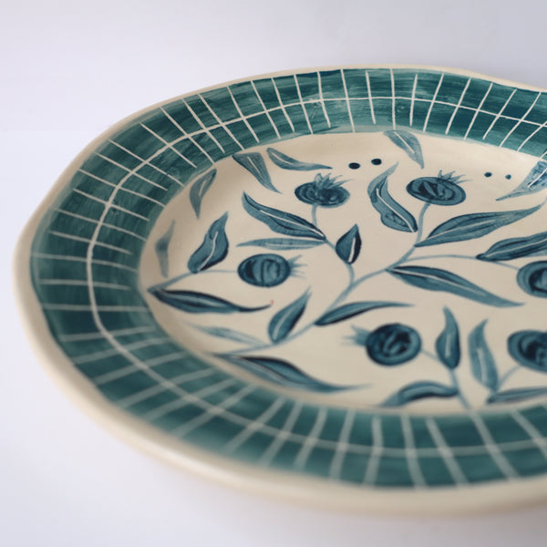 One of a Kind - Hand Painted Pomegranate Plate