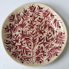 Load image into Gallery viewer, Pomegranate Hand-Painted Large Plate - Maroon