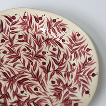Load image into Gallery viewer, Pomegranate Hand-Painted Large Plate - Maroon