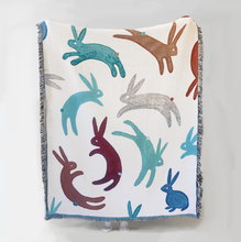 Load image into Gallery viewer, Rabbits Recycled Cotton Woven Throw