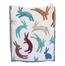 Load image into Gallery viewer, Rabbits – Recycled Cotton Woven Throw
