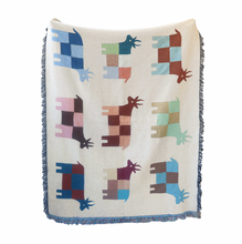 Load image into Gallery viewer, 'Moo' Cows Recycled Cotton Woven Throw