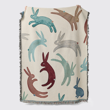Load image into Gallery viewer, Rabbits – Recycled Cotton Woven Throw