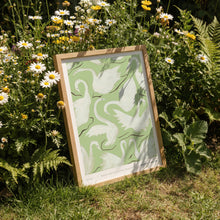 Load image into Gallery viewer, Swans Green Art Print