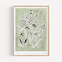 Load image into Gallery viewer, A3 - &#39;Wishful&#39; Green Floral Print
