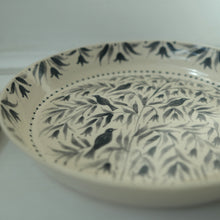 Load image into Gallery viewer, Hand Painted Blackbirds Stoneware Shallow Bowl