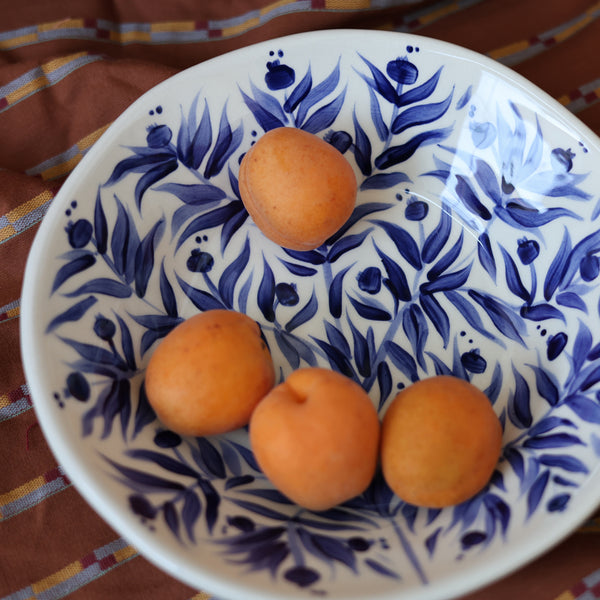 Hand Painted Pomegranates Bowl - Deep Blue