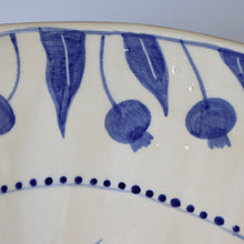 Load image into Gallery viewer, Seconds Sale: Hand Painted Pomegranate Serving Bowl - Deep Blue
