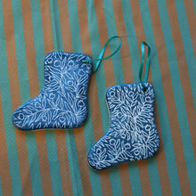 Load image into Gallery viewer, Pair of Hand Painted Ceramic Christmas Stocking Ornaments