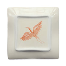 Load image into Gallery viewer, Large Hand Painted Heron Trinket Dish - Coral
