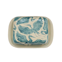 Load image into Gallery viewer, Herons Hand Painted Butter Dish - Teal