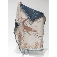 Load image into Gallery viewer, Croc Monsieur Recycled Cotton Woven Throw, Beige