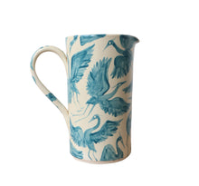 Load image into Gallery viewer, Large Hand Painted Herons Jug Pitcher Vase - Teal