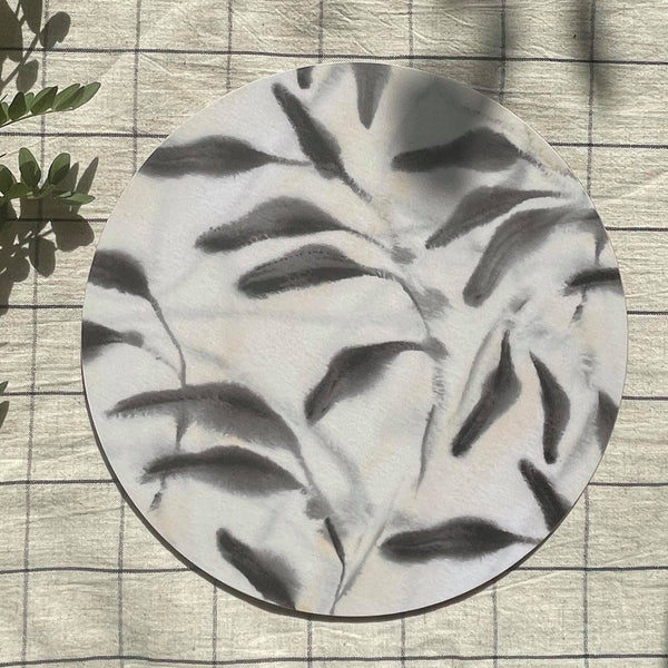 Amongst Round Placemat, Beige Grey