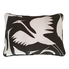 Load image into Gallery viewer, End of Line Sale: Heron Birds Black Organic Cotton Cushion Cover