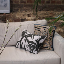 Load image into Gallery viewer, End of Line Sale: Heron Birds Black Organic Cotton Cushion Cover
