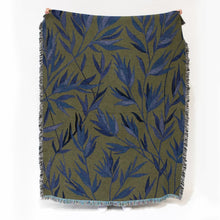 Load image into Gallery viewer, Growth (Olive Green) Recycled Cotton Woven Throw