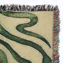 Load image into Gallery viewer, Snakes Recycled Cotton Woven Throw - Green