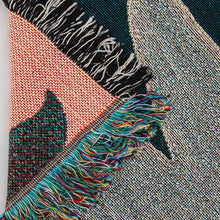 Load image into Gallery viewer, Herons Teal - Recycled Cotton Woven Throw
