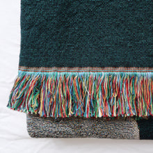 Load image into Gallery viewer, Heron Recycled Cotton Woven Throw - Teal