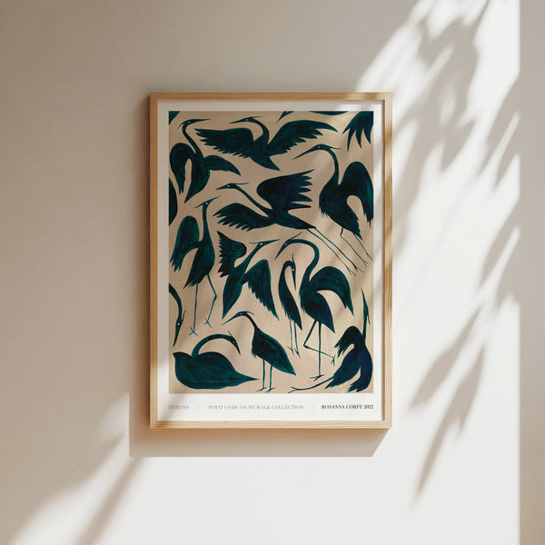 Seconds Sale: A2 Herons Print - Minor marks
