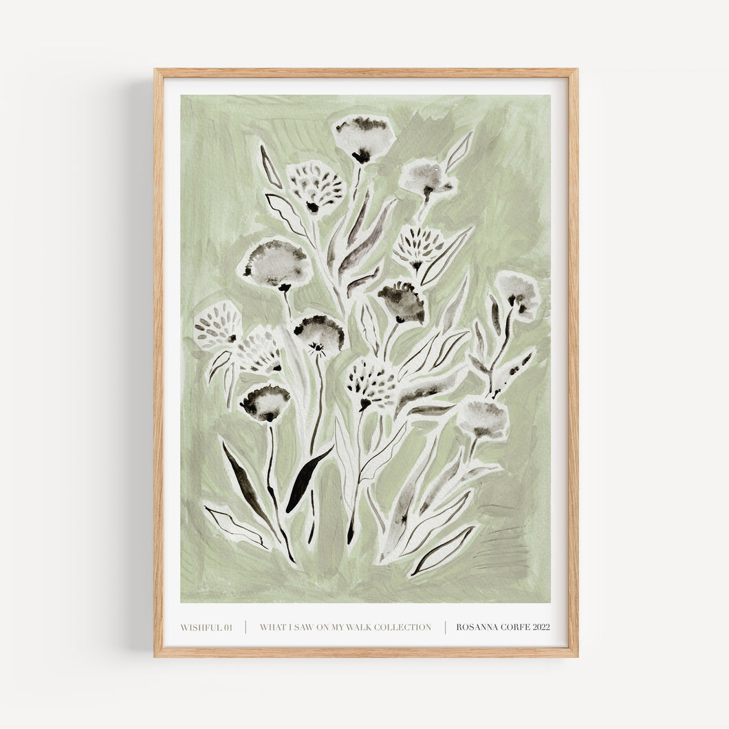 Seconds Sale: A3 Wishful Green Print